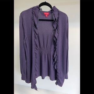 WOMEN’S ELLE CARDIGAN SWEATER, EGGPLANT COLOR, SIZE XL